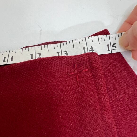 Vtg Eddie Bauer Wool Blanket Wrap Skirt Sz 10 Cranberry Red Multi Stripe Long - Picture 10 of 11